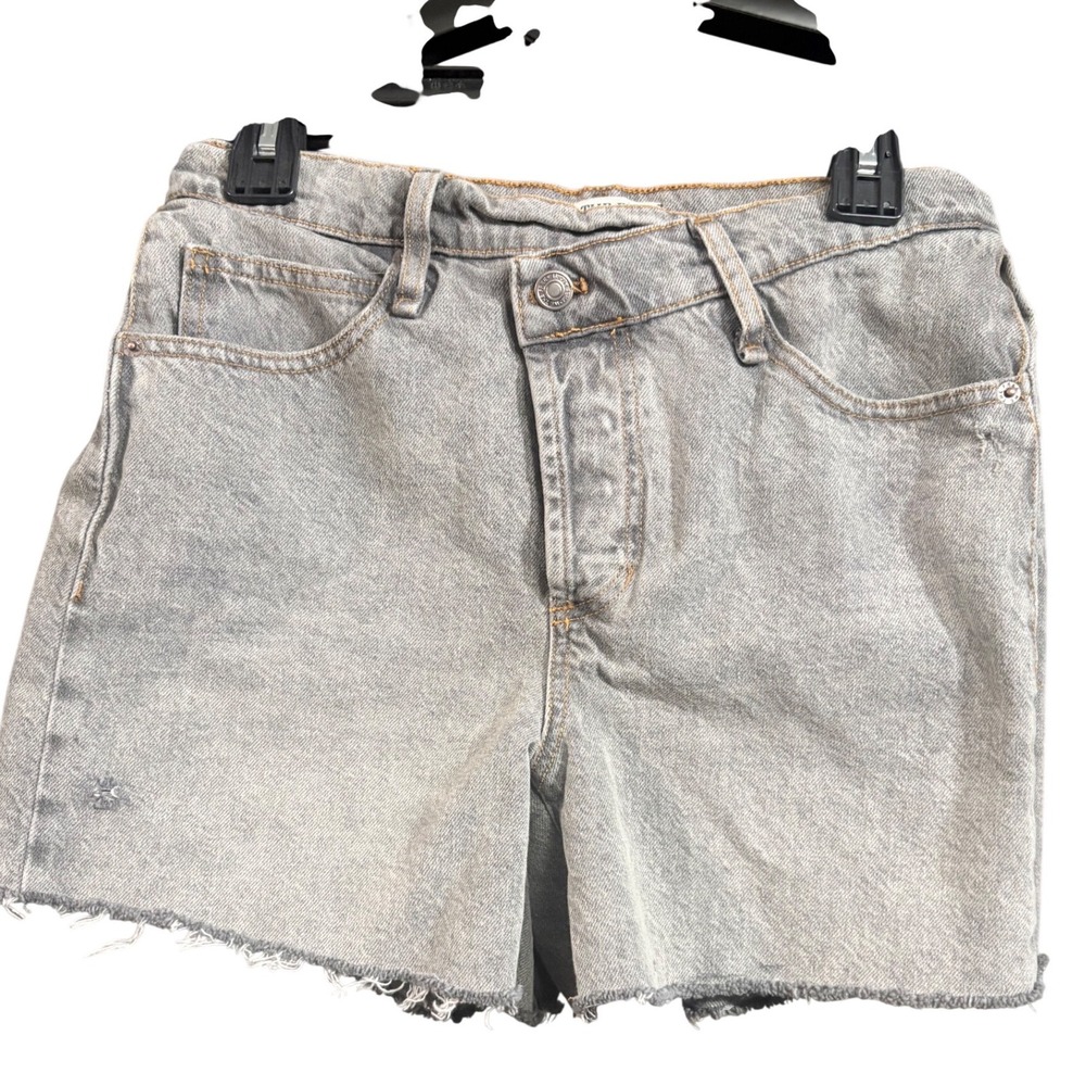 We The Free Vintage Gray Denim Shorts Boho Festival Raw Hem Cutoffs Size 29